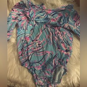 Lilly Pulitzer long sleeve snap button body suit onesie 3-6 months